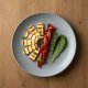 Grilled halloumi, roasted peppers and chimichurri