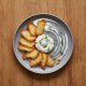 Crispy parmesan chips & yogurt-dill dip