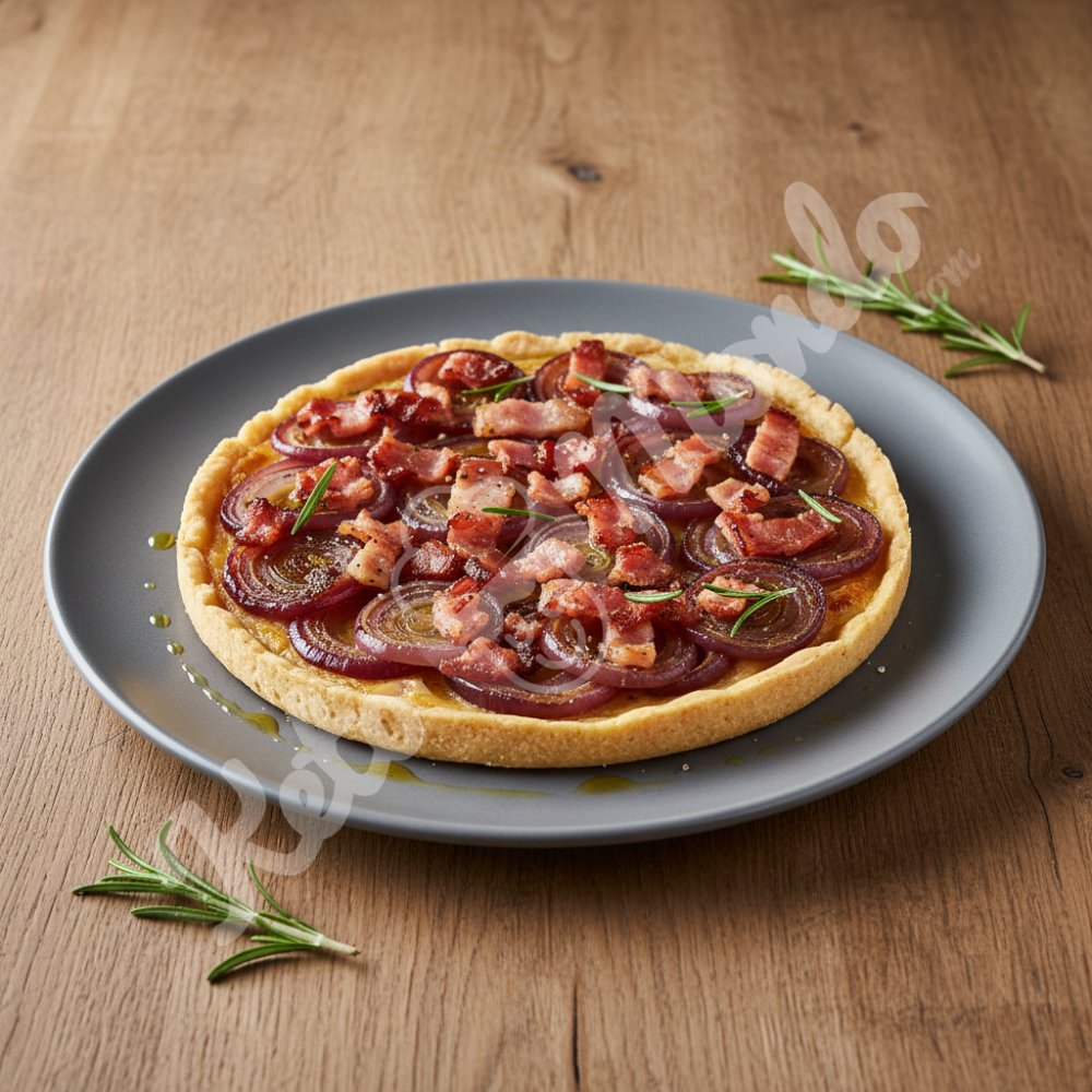 Crustless Thin Tart: Candied Onion, Bacon & Rosemary