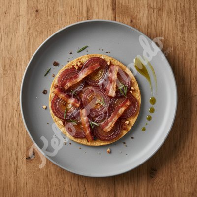 Crustless Thin Tart: Candied Onion, Bacon & Rosemary