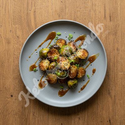 Roasted Brussels Sprouts, Keto Miso-Maple Glaze