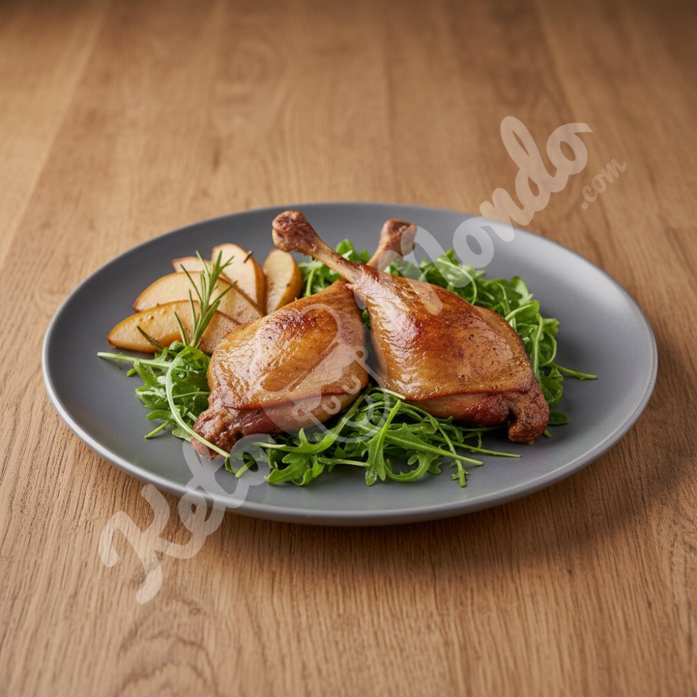 Duck Confit, Roasted Pear and Arugula