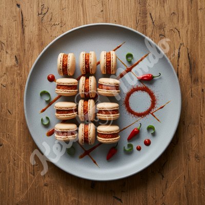 Savory macaroons with spicy cheese