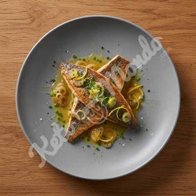 Sea bream fillet with lemon butter and shallots