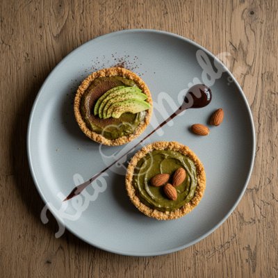 Chocolate-avocado tartlets