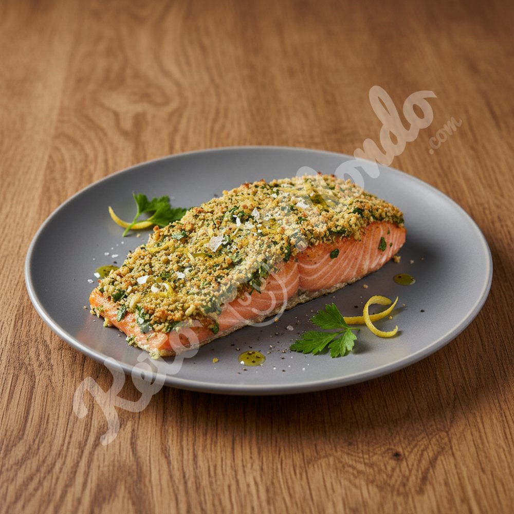 Salmon in a herb and lemon crust