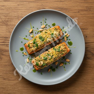 Salmon in a herb and lemon crust