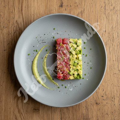 Tuna tartare with avocado and lemon