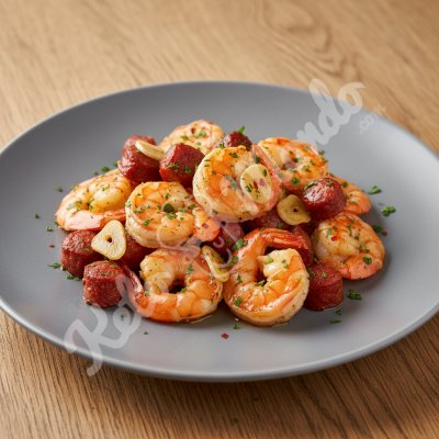 Sautéed Shrimp with Chorizo and Garlic