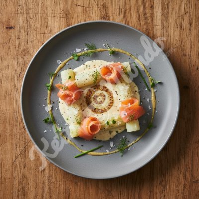 Leek gratin with smoked salmon