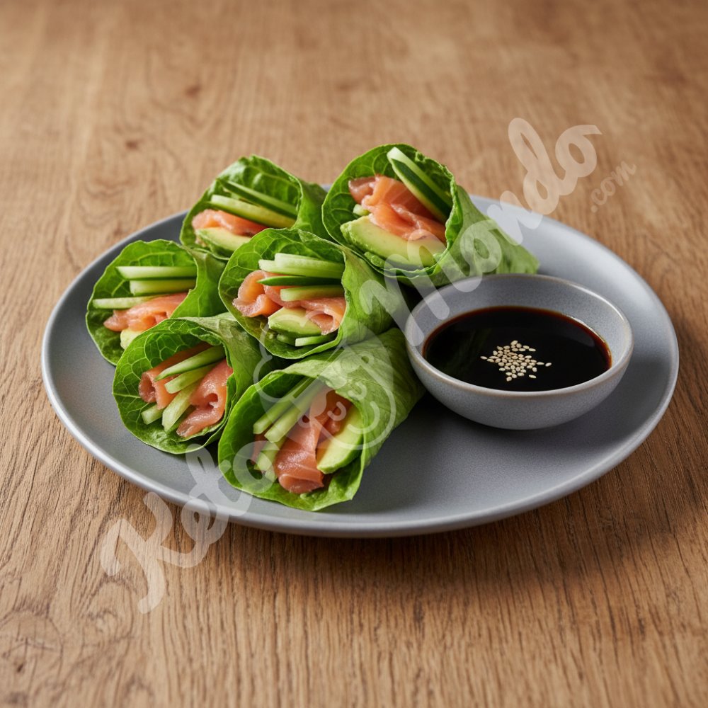Spring rolls with smoked salmon and avocado