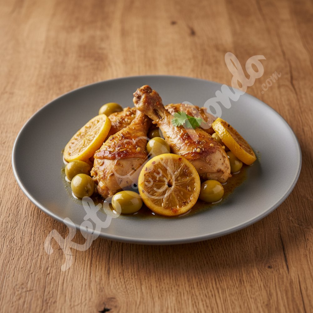 Chicken tagine with olives and candied lemon