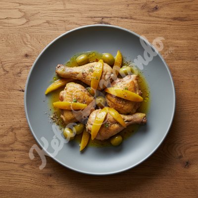 Chicken tagine with olives and candied lemon