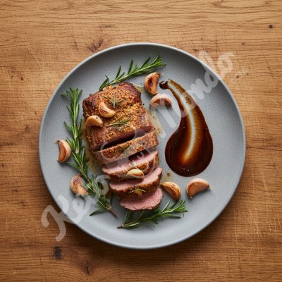 Roast lamb with garlic and rosemary