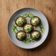 Eggplant bites with goat cheese and herbs
