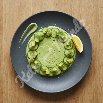 Avocado-cucumber gazpacho