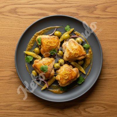 Chicken tagine with olives and candied lemon
