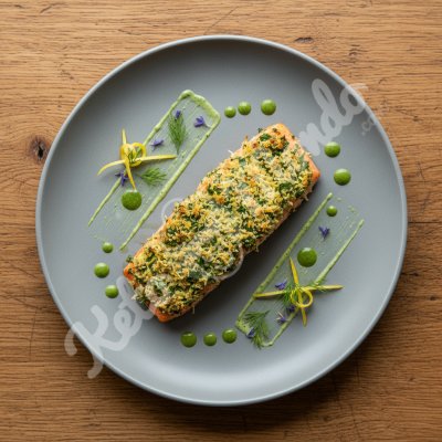 Salmon fillet in herb and lemon crust
