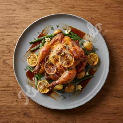 Roast chicken with lemon and thyme