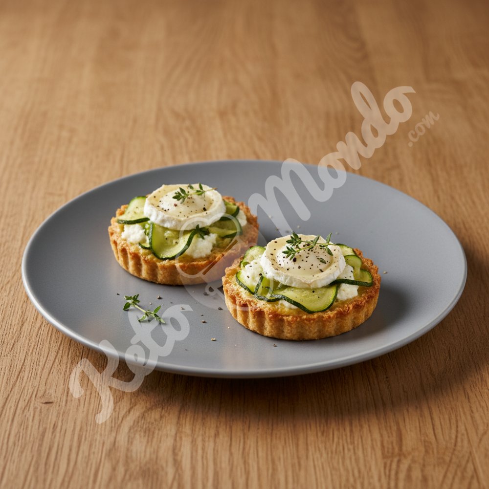 Zucchini and goat cheese tartlet (almond crust, keto)