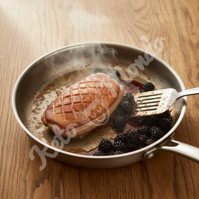 Magret de canard glace mures vinaigre et zeste dorange