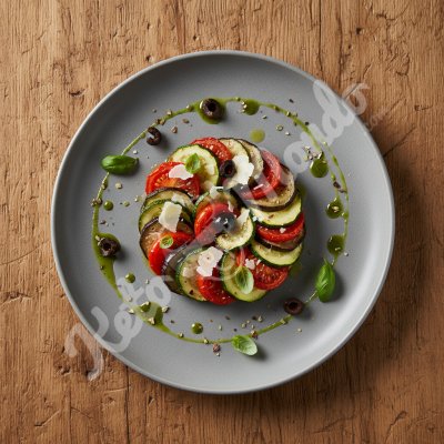 Tian candied vegetables parmesan and olive oil