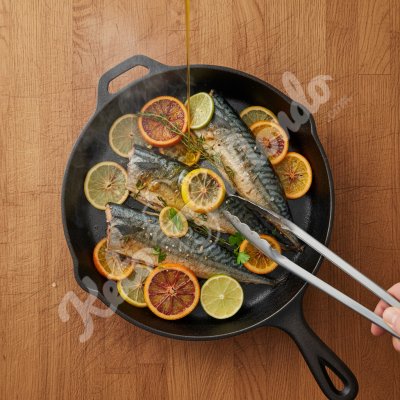 Maquereau grille agrumes huile d'olive