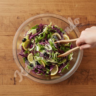Salade chou olives citron