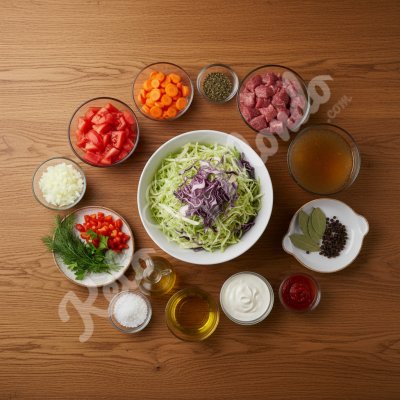 Light Russian cabbage soup