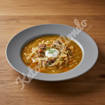 Light Russian cabbage soup