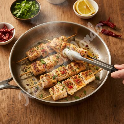 Spicy tilapia skewers