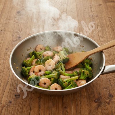 Stir fry broccoli shrimp