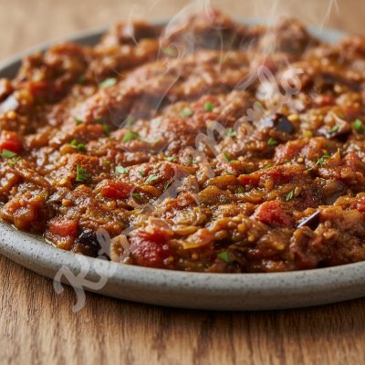 Eggplant and tomato zaalouk salad