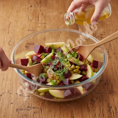 Salade betteraves pommes cornichon