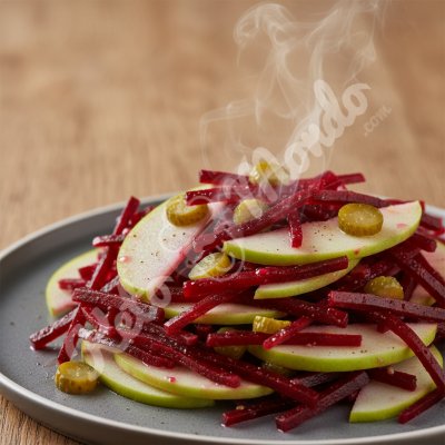 Beetroot, apple and pickle salad
