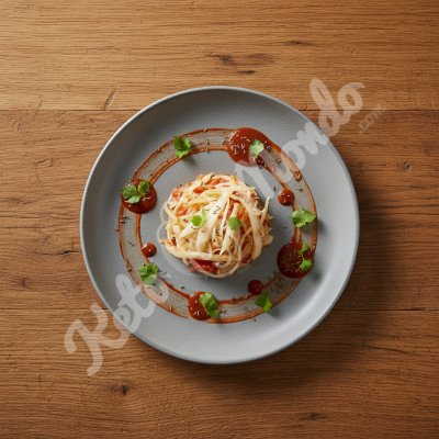 Braised white cabbage, tomato and cumin