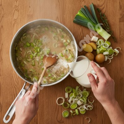 Leek soup with cream