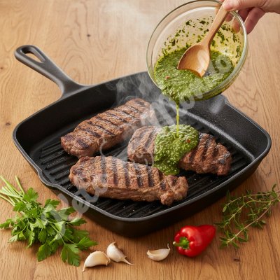 Carne asada grillée au chimichurri