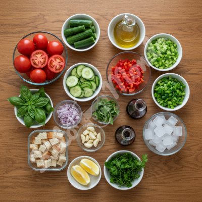 Light tomato and cucumber gazpacho