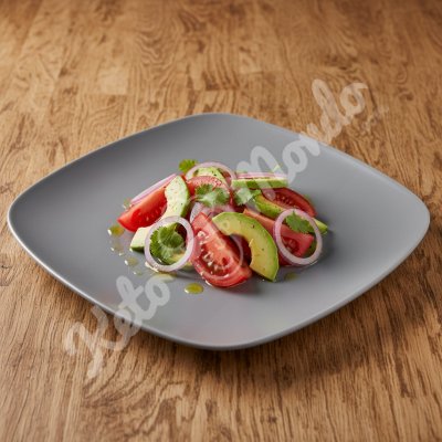 Tomato, avocado and onion salad