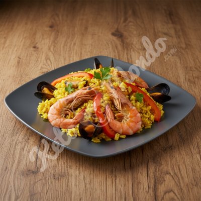 Paella légère de fruits de mer