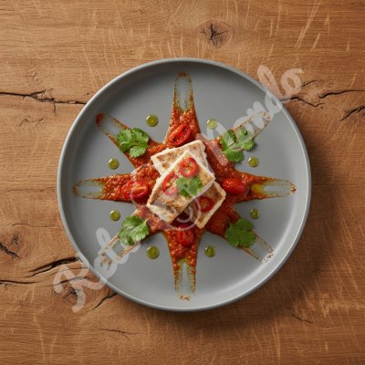 Fish with sambal, tomato and chili