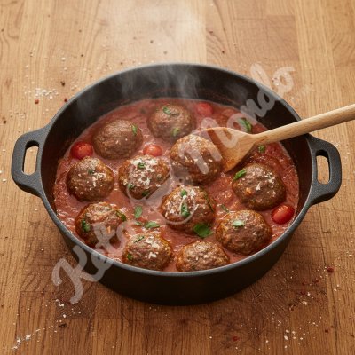 Boulettes de boeuf, sauce tomate riche