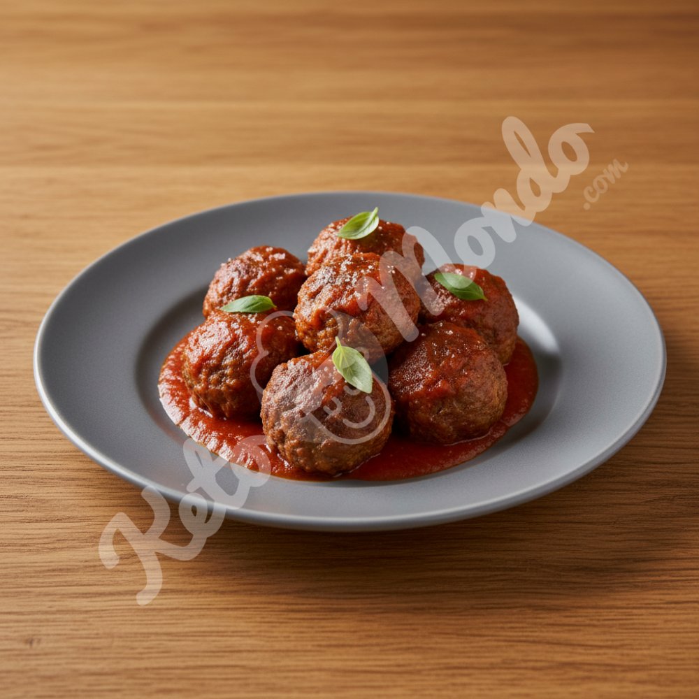 Beef meatballs, rich tomato sauce
