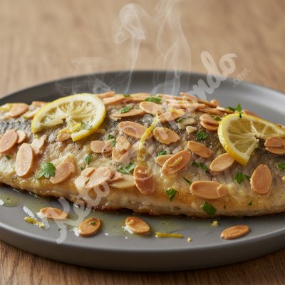 Sole, browned butter, almonds and lemon