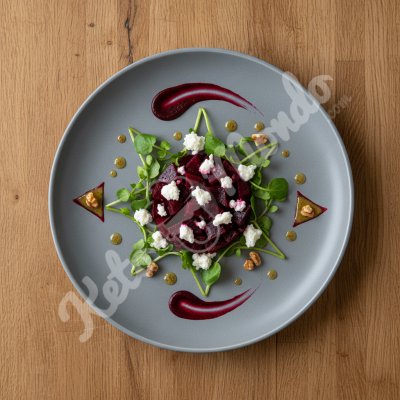 Beetroot, goat’s cheese and watercress salad